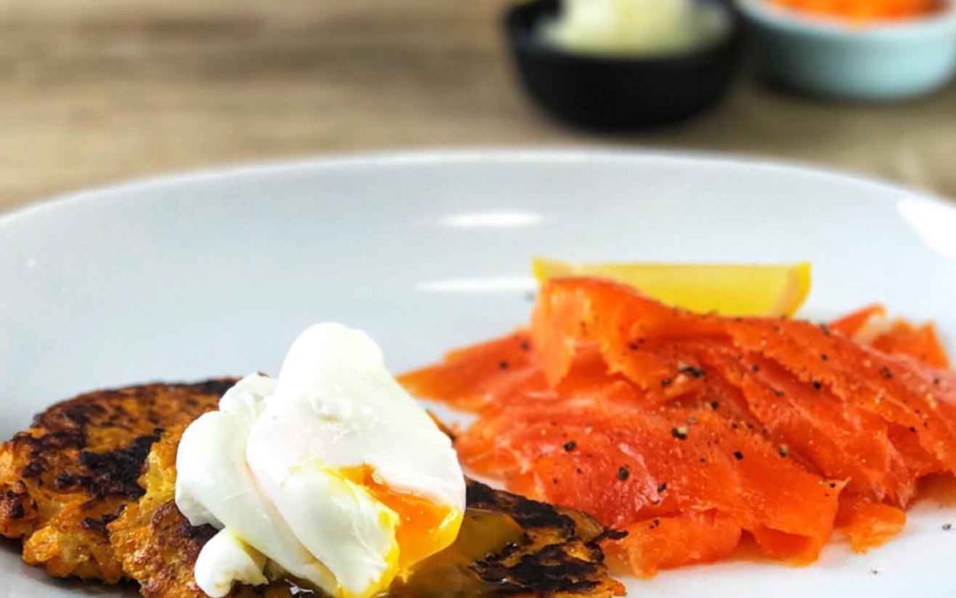 SMOKED SALMON AND SWEET POTATO ROSTI