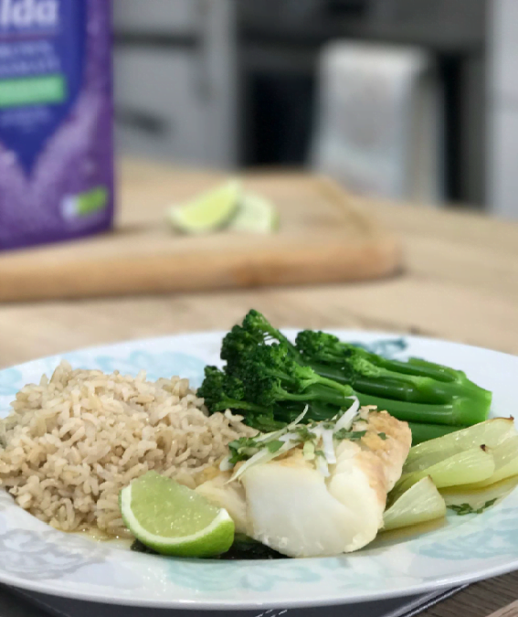 GINGER & SPRING ONION STEAMED COD