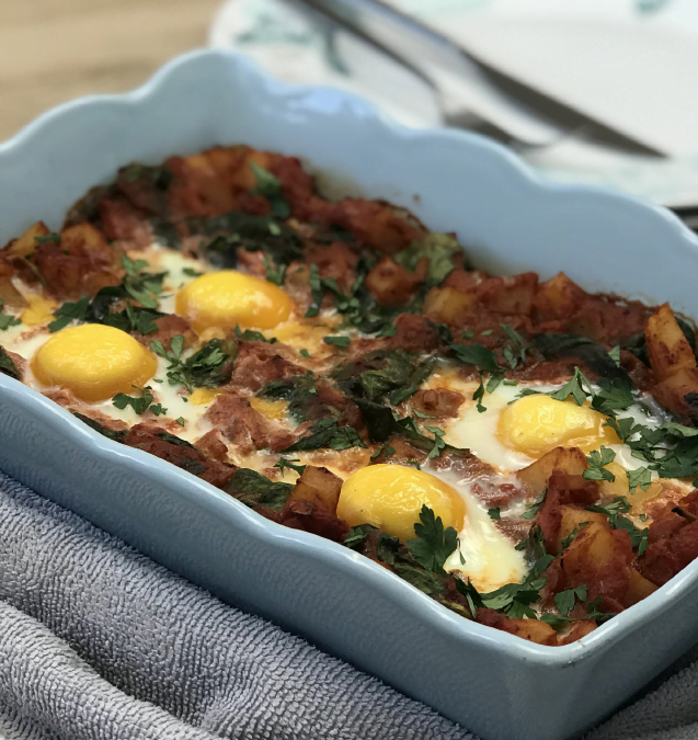 QUICK OVEN BAKED EGGS