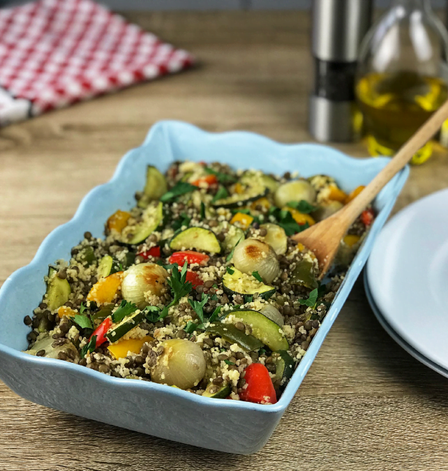 ROASTED VEGETABLES, LENTILS & COUSCOUS SALAD
