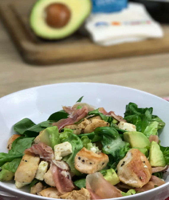 CHICKEN, PARMA HAM, AVACADO & FETA SALAD