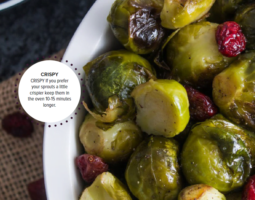 ROASTED BRUSSELS SPROUTS WITH CRANBERRIES