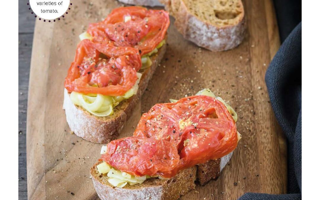 chili garlic leeks & tomato on toast