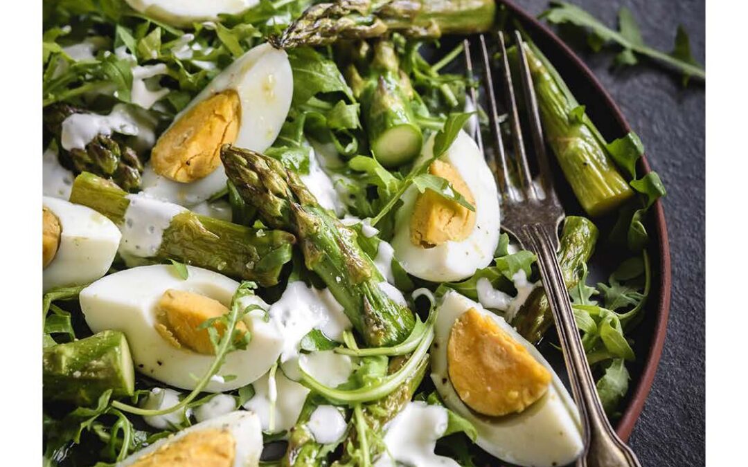 ROCKET, EGGS AND CHARRED ASPARAGUS SALAD