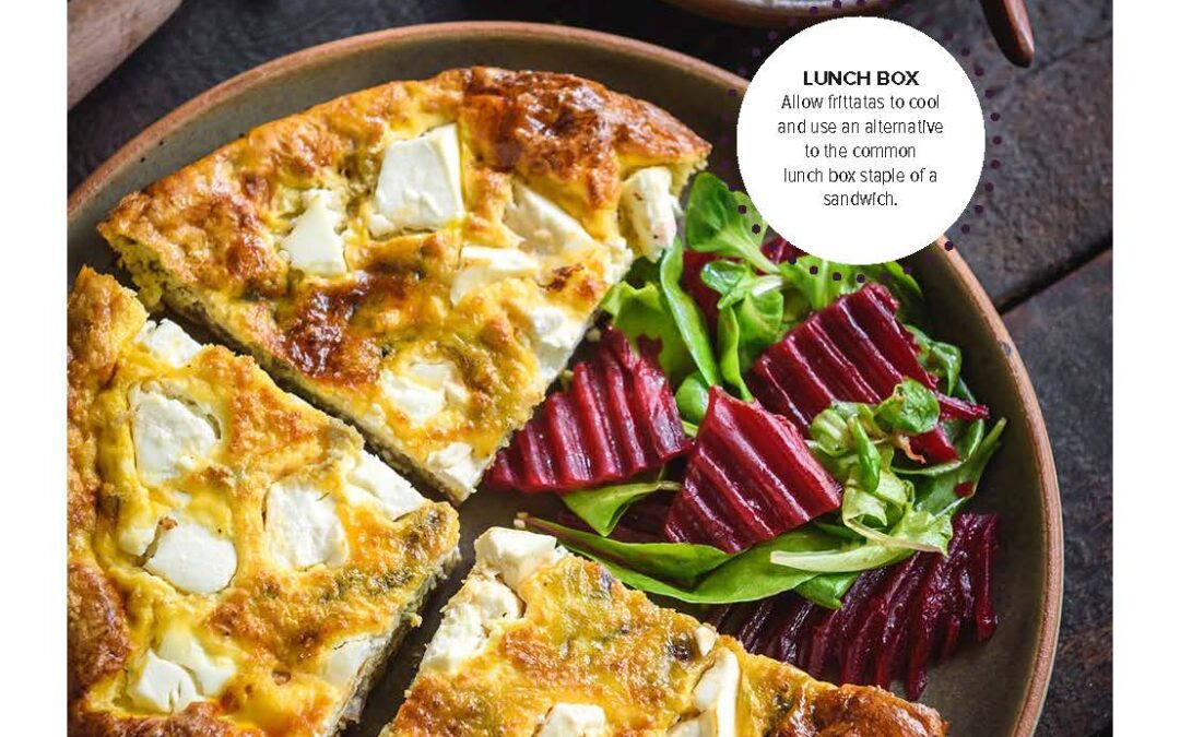 goats cheese & caramelised onion frittata