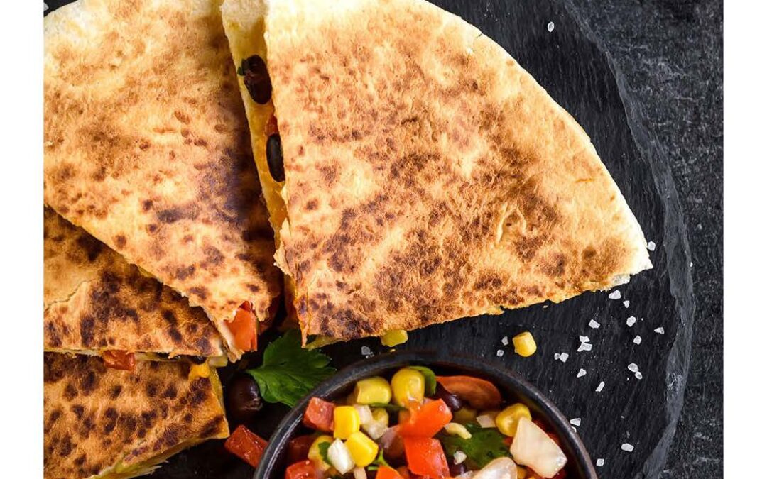 black bean & corn quesadillas