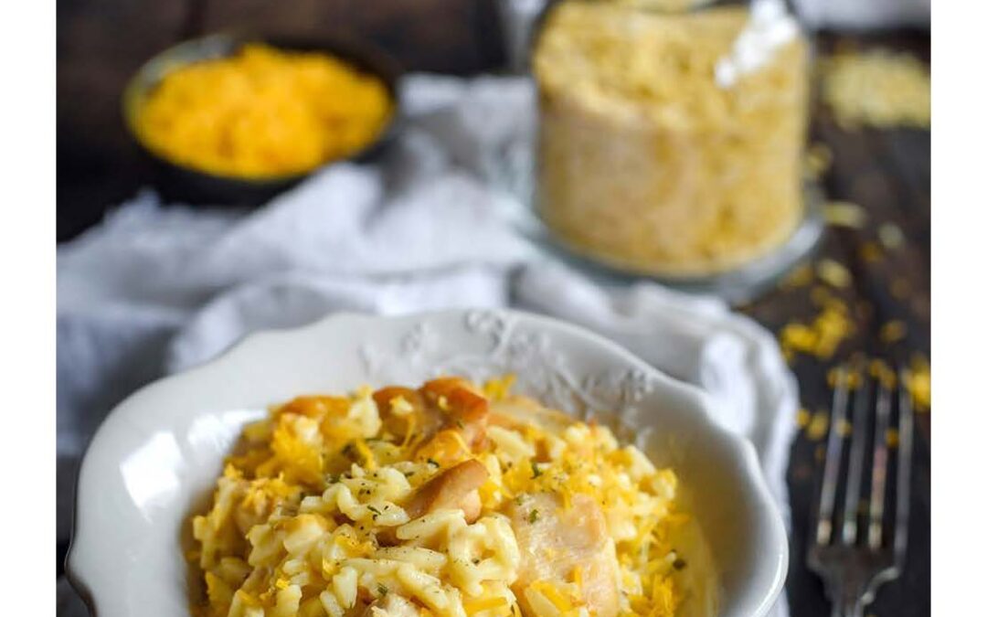cheesy chicken orzo