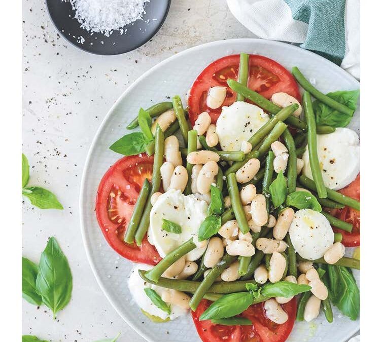 caprese bean salad
