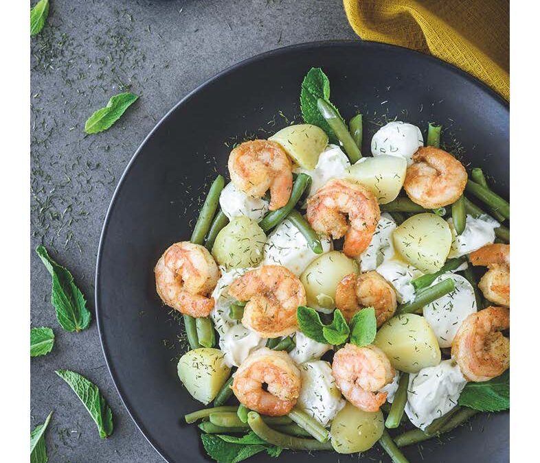 roast potato & prawn salad