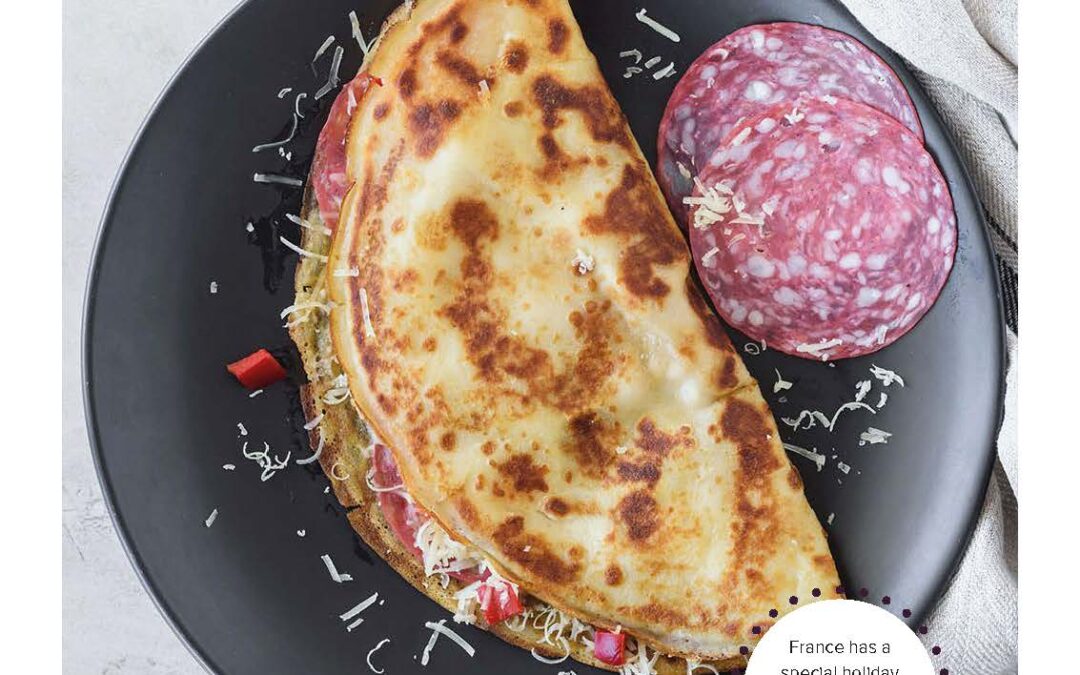 salami and cheese crepe