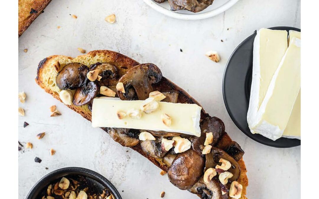 hazlenut shiitake toast
