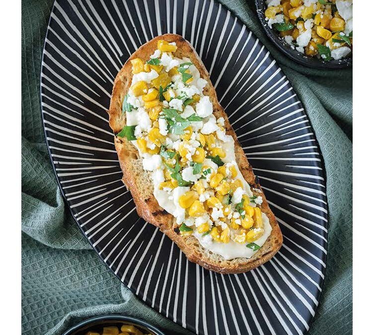 MEXICAN CORN HUMMUS TOAST