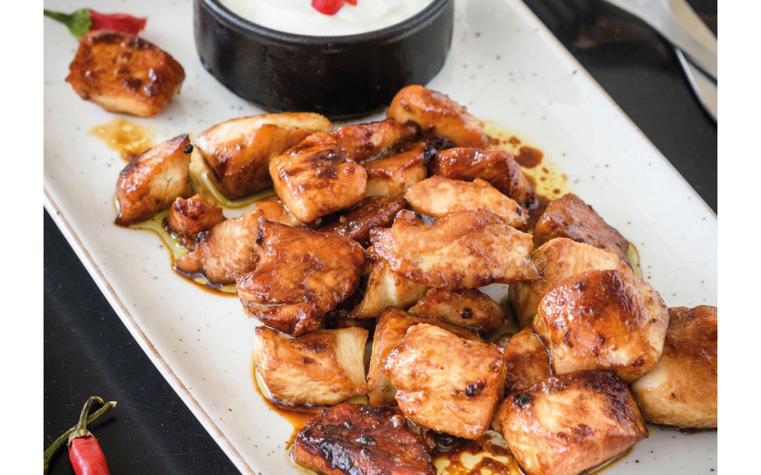 GRILLED CHICKEN BITES WITH RANCH DRESSING